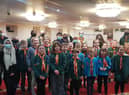Horbling and Billingborough Cub Scouts and Beavers were the first educational group to visit the newly completed Sleaford Mosque on Wednesday evening. children are pictured with leaders, volunteers and members of the Sleaford Islamic Centre committee. Photo: N. Aziz EMN-220120-143825001