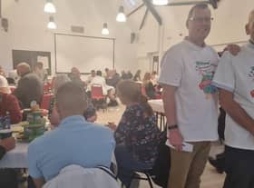 Dr Andrew Fisher, an associate from Mutual Gain (left) with Mayor of Skegness Coun Trevor Burnham at the launch of the Jolly's World Cafe.