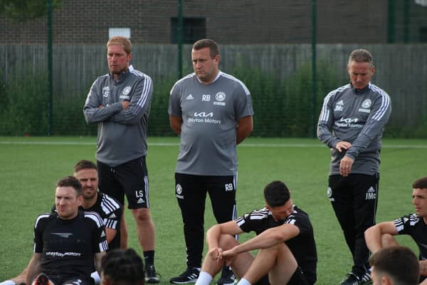 Richard Broyszczuk (centre) at pre-season training. Photo: Oliver Atkin