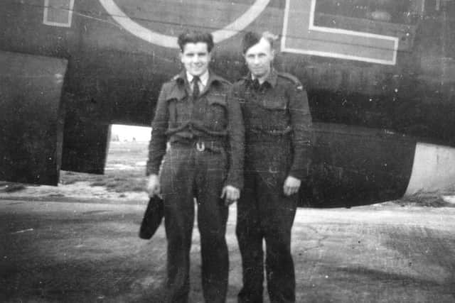 Fred Pearce (left) as a flight mechanic during the Second World War. Photo: Kevin Mapley