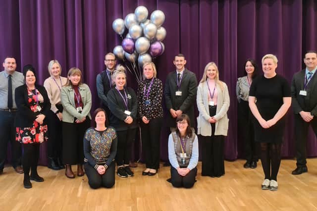 Staff from the Arts and Culture Faculty celebrating the Artsmark Silver Award.