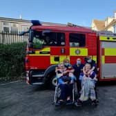 Residents has a visit from Lincolnshire Fire and Rescue. Pictured are Doreen Wheat, Diane Southam, Neil, Karen Sigsworth and Dylis Peacock