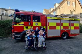 Residents has a visit from Lincolnshire Fire and Rescue. Pictured are Doreen Wheat, Diane Southam, Neil, Karen Sigsworth and Dylis Peacock
