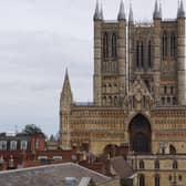 One of the most well-known visitor attractions in the county - Lincoln Cathedral's West front from the Castle walls EMN-181202-115418001
