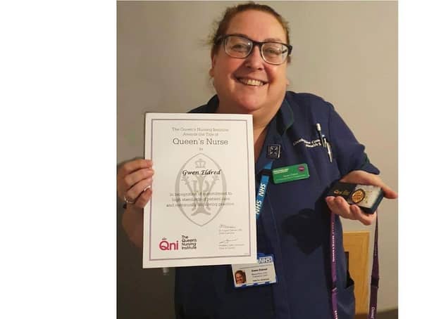 Macmillan nurse Gwen Eldred, from Boston, has been given the title of Queen’s Nurse