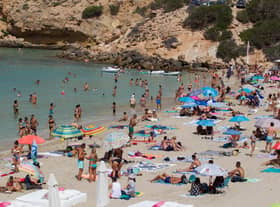 IBIZA: Tourists enjoy a sunny day at Cala Tadira beach. Photo: Getty Images