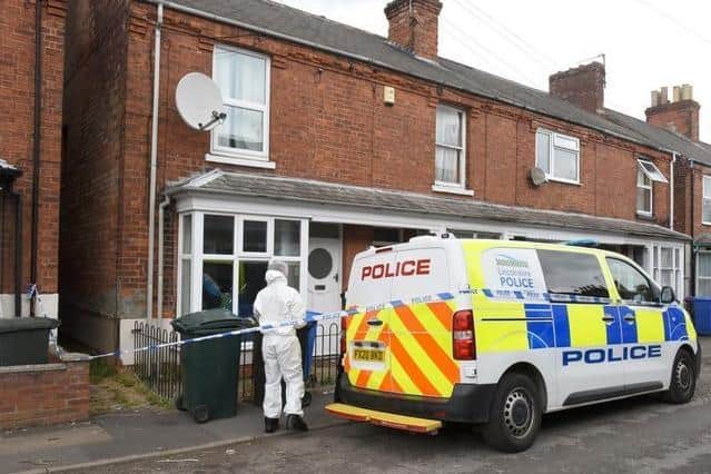 Police forensics on the scene of the fatal stabbing in July last year.