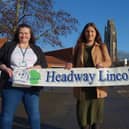 Ann-Marie Smith (left) and Vicky Stevenson (right), from Headway Lincolnshire, with Shooting Star’s account executive Molly Hare