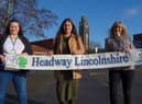 Ann-Marie Smith (left) and Vicky Stevenson (right), from Headway Lincolnshire, with Shooting Star’s account executive Molly Hare