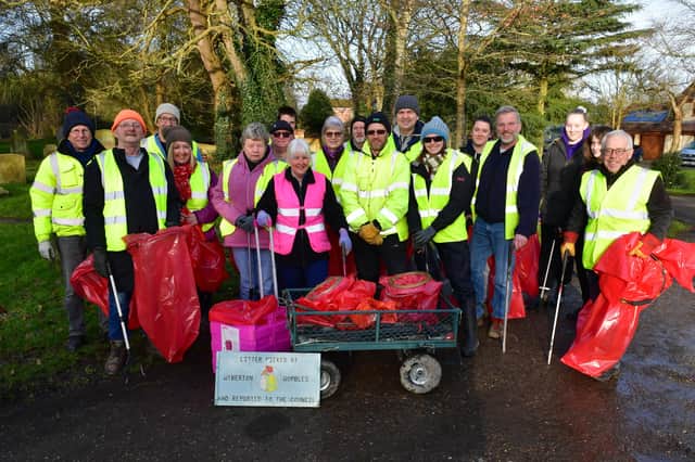 Some of the members at the 'first anniversary womble' in Kirton at the weekend. Photo by David Dawson.