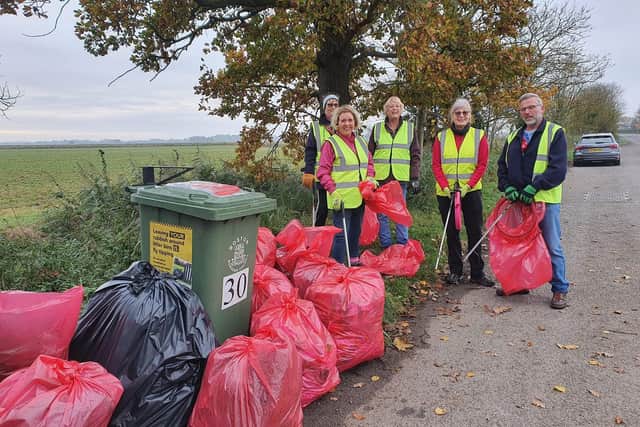 A photo of members following a successful litter-pick back in November. Image supplied.