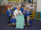 Rhi Clark, from left, with pupils Bethany Green, Tina Colman, Thomas Melville, Robyn Baldock, Alex Francis, Cameron Watson, Millie Smith, and Clementine Fawsitt-Jones.