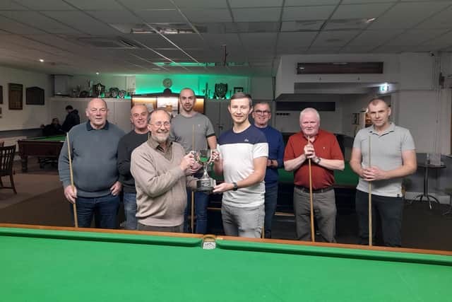 From right are Tom Melin, John Mountain, Trevor Marris, Dan Mountain, captain Matt Chandler, Pete Mountain, Jack Westerby and Mark Parrinder.