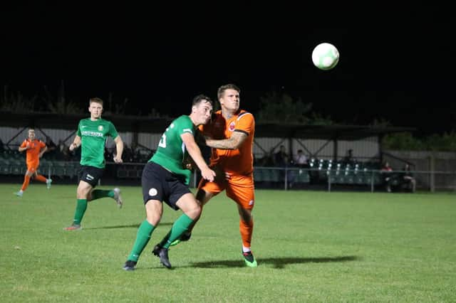 Gary King netted Skegness' third. Photo: Oliver Atkin