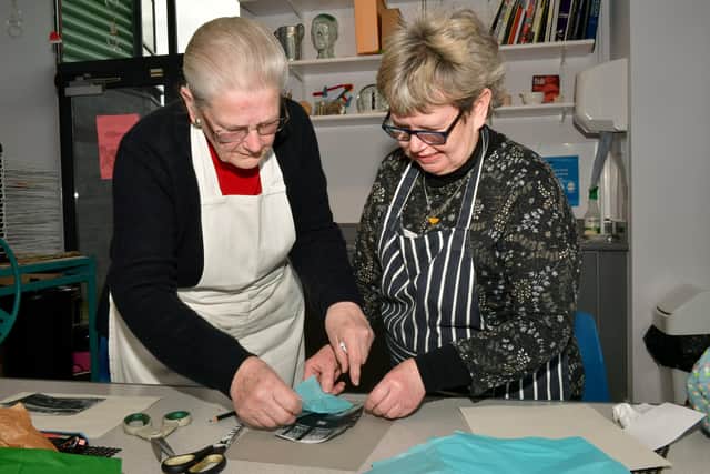 L-R Anne Willoughby of Canwick and Ann Hughes of Sleaford EMN-220214-105429001