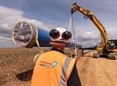 Anglian Water teams working on the new pipeline installation near Harmston. EMN-220215-102618001