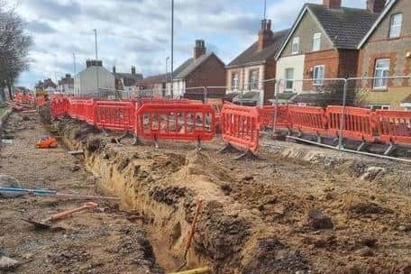 Delays have been due to the need to divert a gas main.
