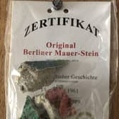 William Alvey School now has a piece of the Berlin Wall. EMN-220221-120755001