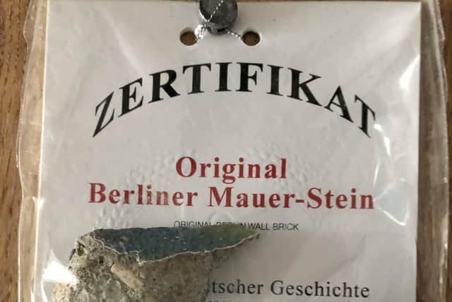 William Alvey School now has a piece of the Berlin Wall. EMN-220221-120755001