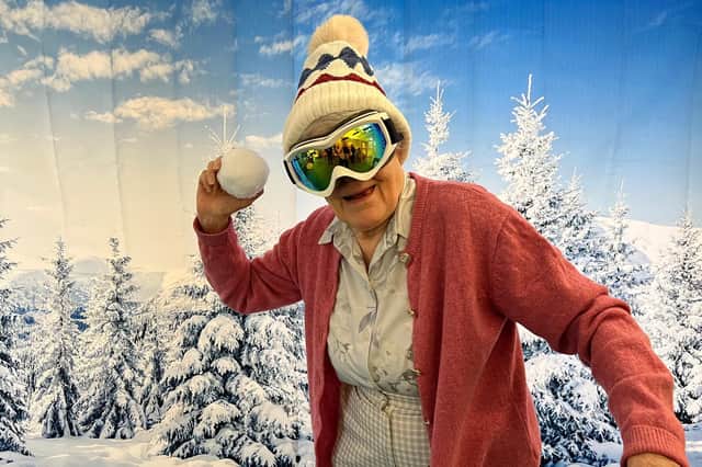 Resident Anne MacDonald aged 89, loved the snowball throwing game.