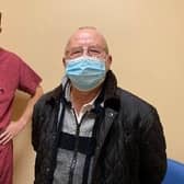 Consultant Urologist Aris Alevizopoulos (left) with Ken Watson (right) of Ancaster before the surgery. EMN-220217-150252001