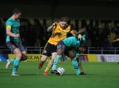 Jordan Preston battles for the ball when United drew 2-2 with Chorley in November. Photo: Oliver Atkin