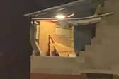 Part of the roof and wall of a disused building on Lincoln Road, Holdingham, has collapsed due to the high winds.