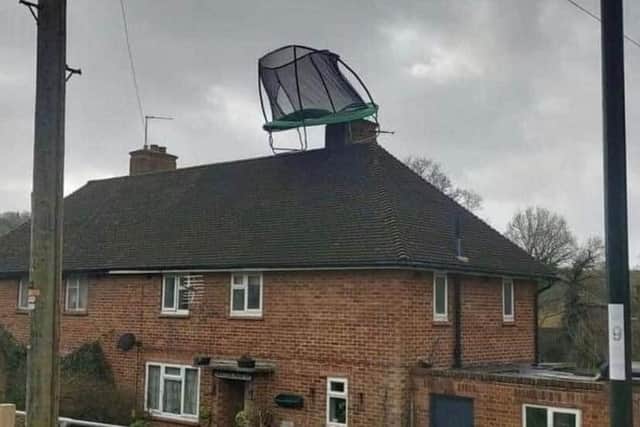 Jump Warriors shared this picture of a trampoline on a roof as a bit of fun.