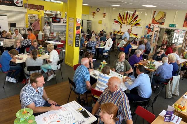 The World cafe event in Sleaford last year where ideas were formed to improve safety and community engagement in the town. EMN-220221-175937001
