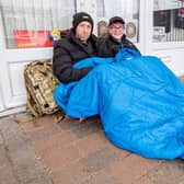 Jayne Elliott and Mark Stanney will be taking part in the Great Tommy Sleep Out, sleeping rough for the night in the doorway of Spoilt For Choice on Mablethorpe High Street. EMN-220103-095931001