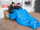 Jayne Elliott and Mark Stanney will be taking part in the Great Tommy Sleep Out, sleeping rough for the night in the doorway of Spoilt For Choice on Mablethorpe High Street. EMN-220103-095931001