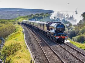 Historic steam locomotive Princess Elizabeth hauling the Northern Belle over the Settle-Carlisle line. Photo: Channel 5 EMN-220222-172225001