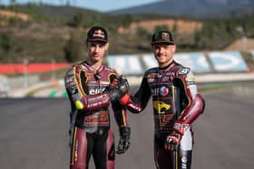 Sam Lowes, right, with Tony Arbolino.