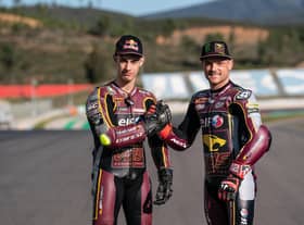 Sam Lowes, right, with Tony Arbolino.