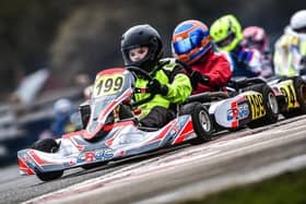 Rhys Owen in race action.