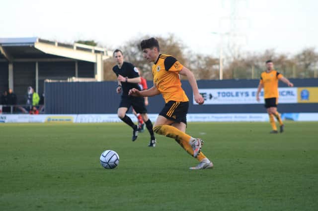 Pollock drives forward for the Pilgrims! Photo: Oliver Atkin