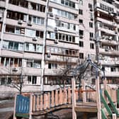 Handout photo issued by Maia Mikhaluk of damage to property in Kyiv, Ukraine, caused by an explosion during Russia's invasion of Ukraine. Issue date: Friday February 25, 2022.