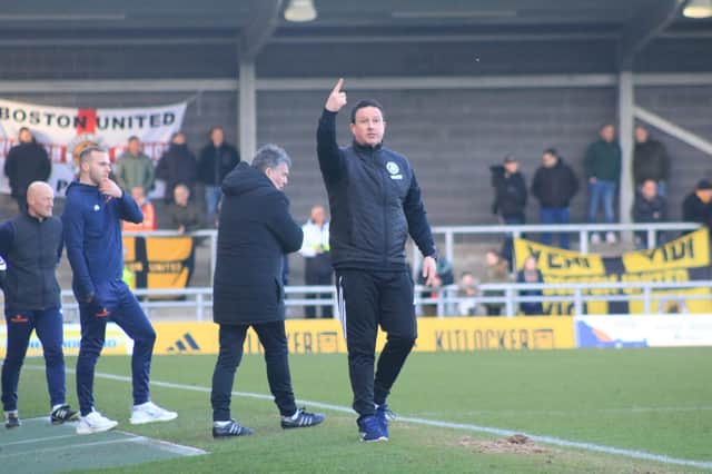 Paul Cox says his Boston United side are still far from the end product he wants. Photo: Oliver Atkin