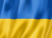 The Ukrainian flag.