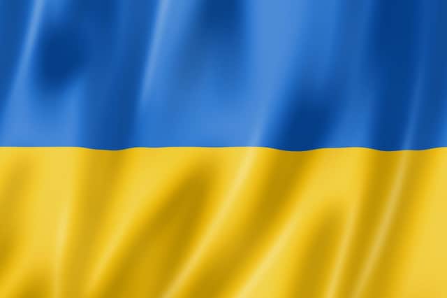 The Ukrainian flag.