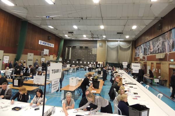 A recent election count. Public hearings are being held for comments on the latest draft proposals for parliamentary constituency boundary changes.