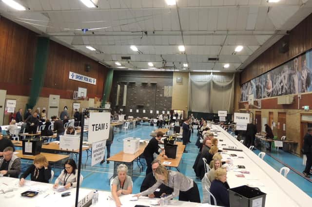 A recent election count. Public hearings are being held for comments on the latest draft proposals for parliamentary constituency boundary changes.