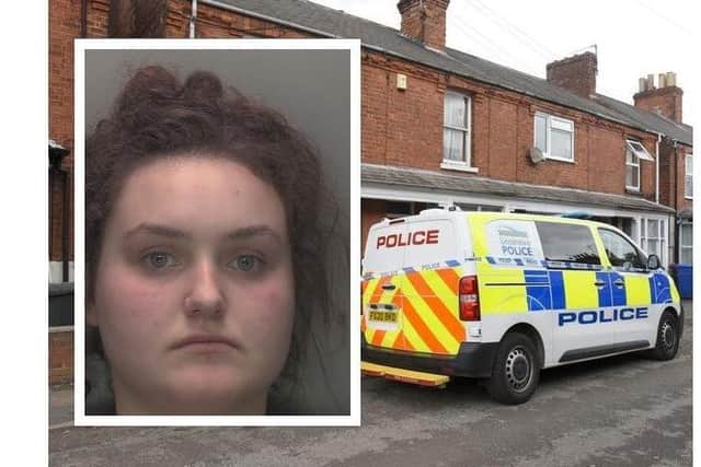 Charlie Stevenson, inset, has been sentenced to nine years for manslaughter. Main image shows police forensics at her house in July last year.