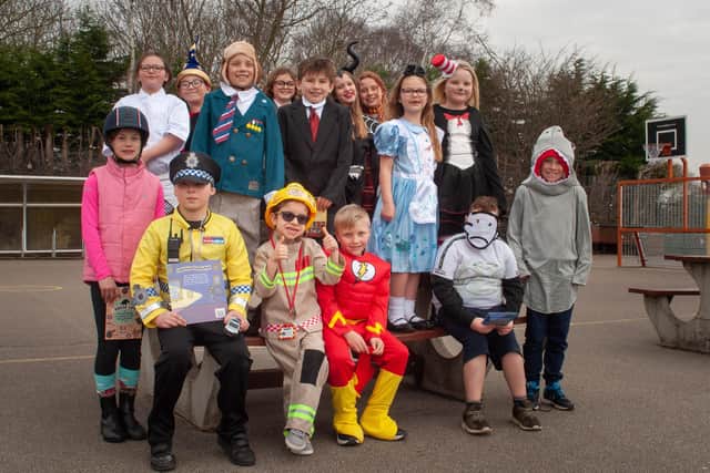Pupils from St Michael's C of E Primary School in Louth, Lincolnshire celebrate World Book Day 2022 dressed as their favourite fictional characters. EMN-220403-100847001