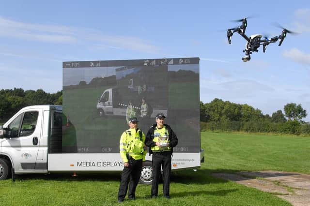 Lincolnshire Police drone pilots L-R Special Sargeant Kevin Taylor and Sargeant Kevin Taylor. EMN-170709-135804001