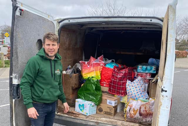 Vans are packed with vital supplies to help families.