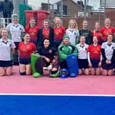 Louth ladies with their opponents Sheffield Hallam.