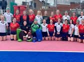 Louth ladies with their opponents Sheffield Hallam.