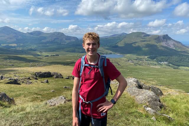 Josh Mowbray, 16, walking Hadrian's Wall for Ukraine appeal. EMN-220903-110933001