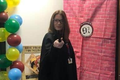 Miss Gray (PSHE Teacher) making World Book Day magical.